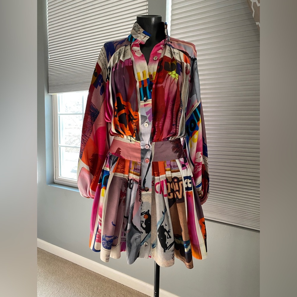 Zimmermann pleated silk wavelength dress